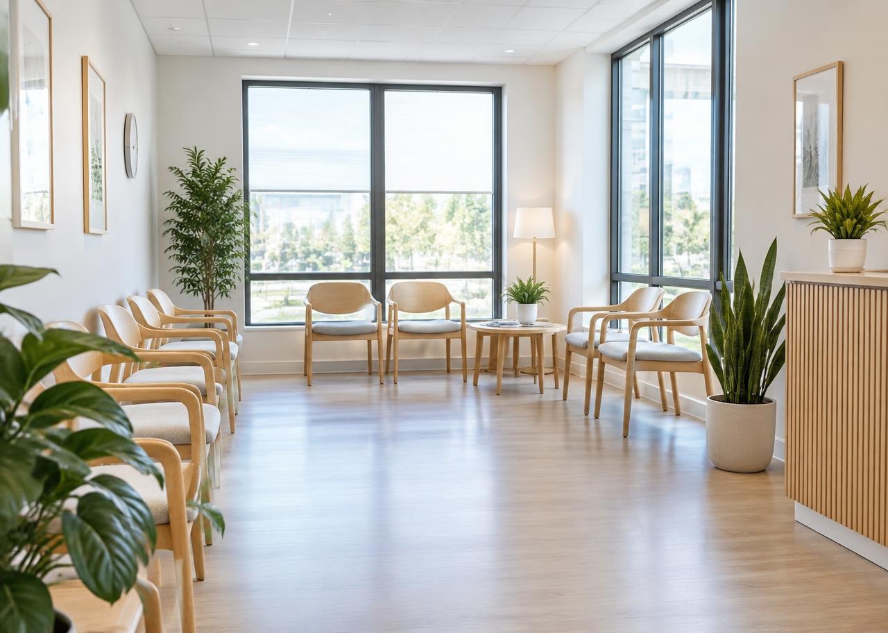 Ljust och rent väntrum på mottagningen